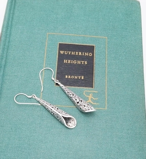 Sterling Silver Long Bali Dangle Earrings Outdoor Style