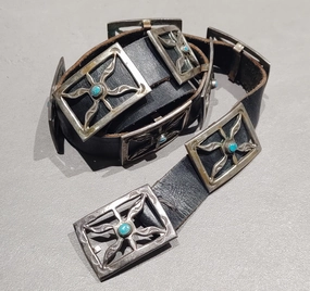 Sterling Silver Navajo Concho Belt - Handmade Native American Sparkling Edge