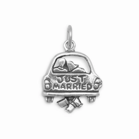 Wedding Just Married Charm Sterling Silver, Made in the USA Quick Style Seasonal Style