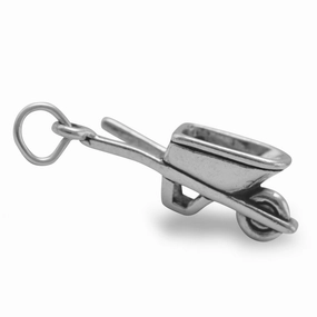 Natural Sparkle Wheelbarrow Charm Sterling Silver