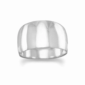 Nighttime Gift Classic Style Wide Tapered Polished Sterling Silver Cigar Band Ring Mens Womens