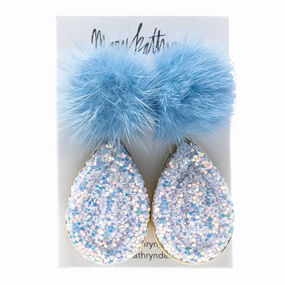 Blue Lacey Puff Earrings Gorgeous Item
