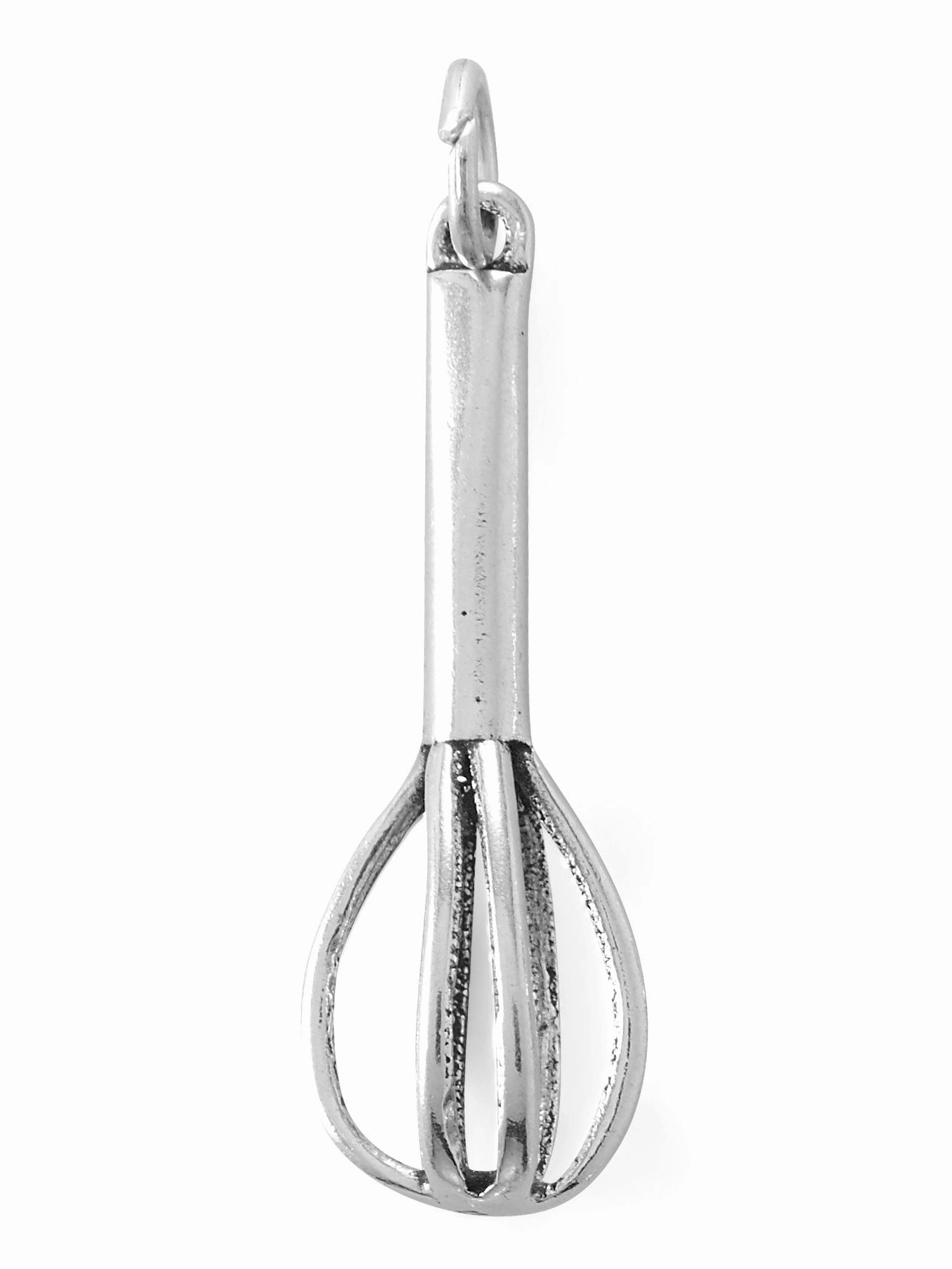 Premium Finish Refined Charm Wire Whisk Cooking Utensil Kitchen Charm Sterling Silver