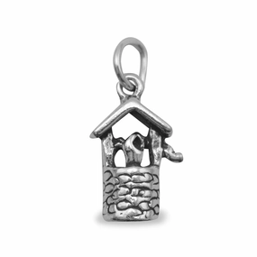 Romantic Style Wishing Well Charm Sterling Silver