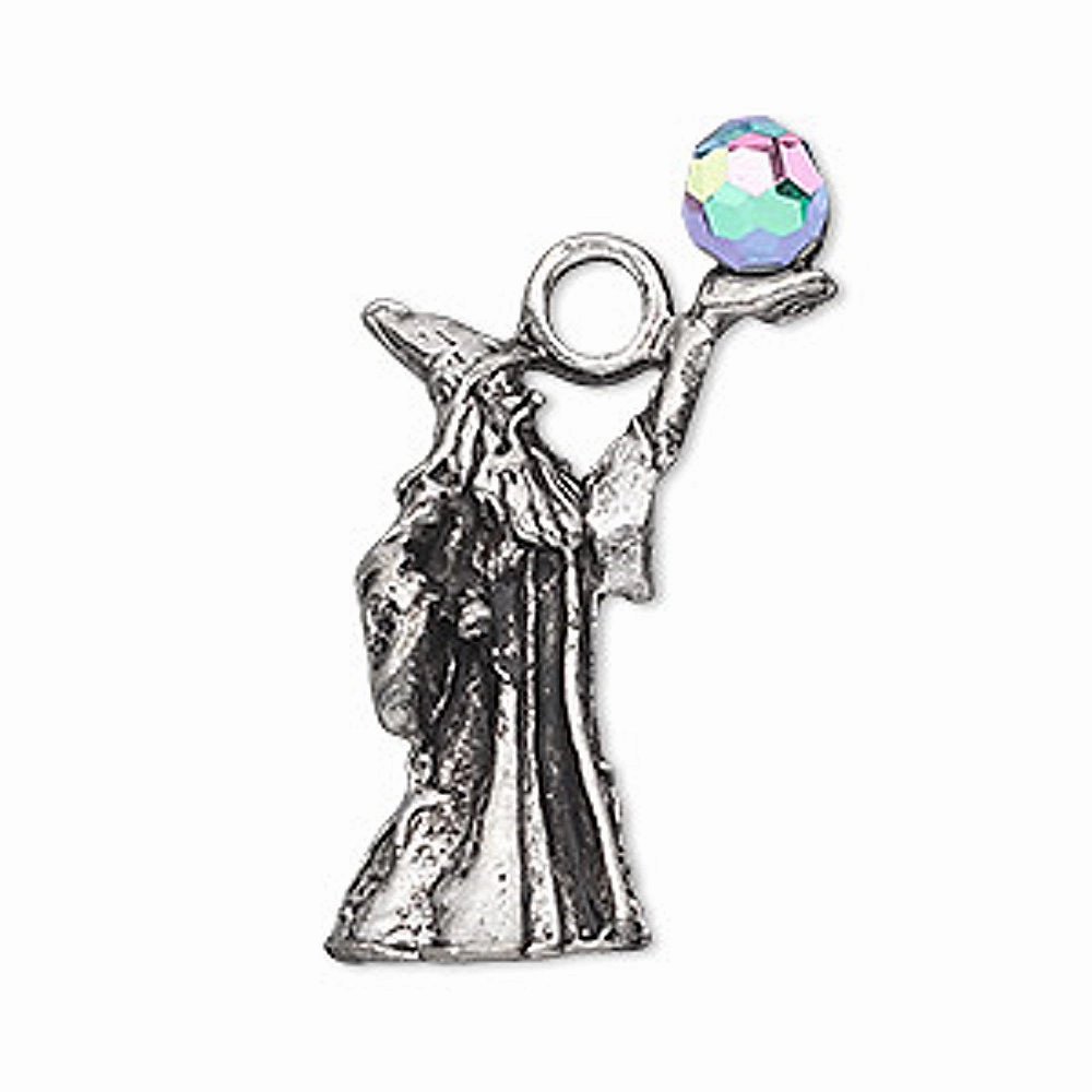 Wizard Pendant with AB Rainbow Crystal Ball High Detail Vogue Touch Neutral Spark