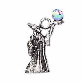 Wizard Pendant with AB Rainbow Crystal Ball High Detail Vogue Touch Neutral Spark