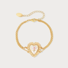 Trendy Piece Butterfly Heart Bracelet