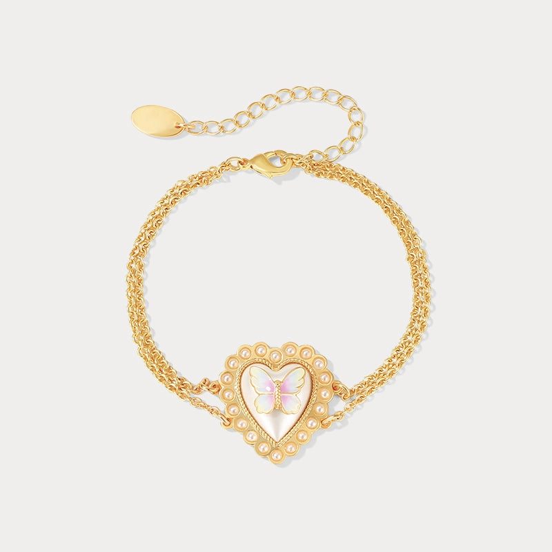 Trendy Piece Butterfly Heart Bracelet