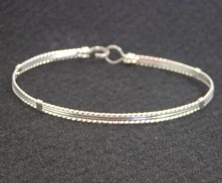 Sterling Silver 4-Strand Wirewrapped Stackable Bracelet  TSST Perfectly Prepared