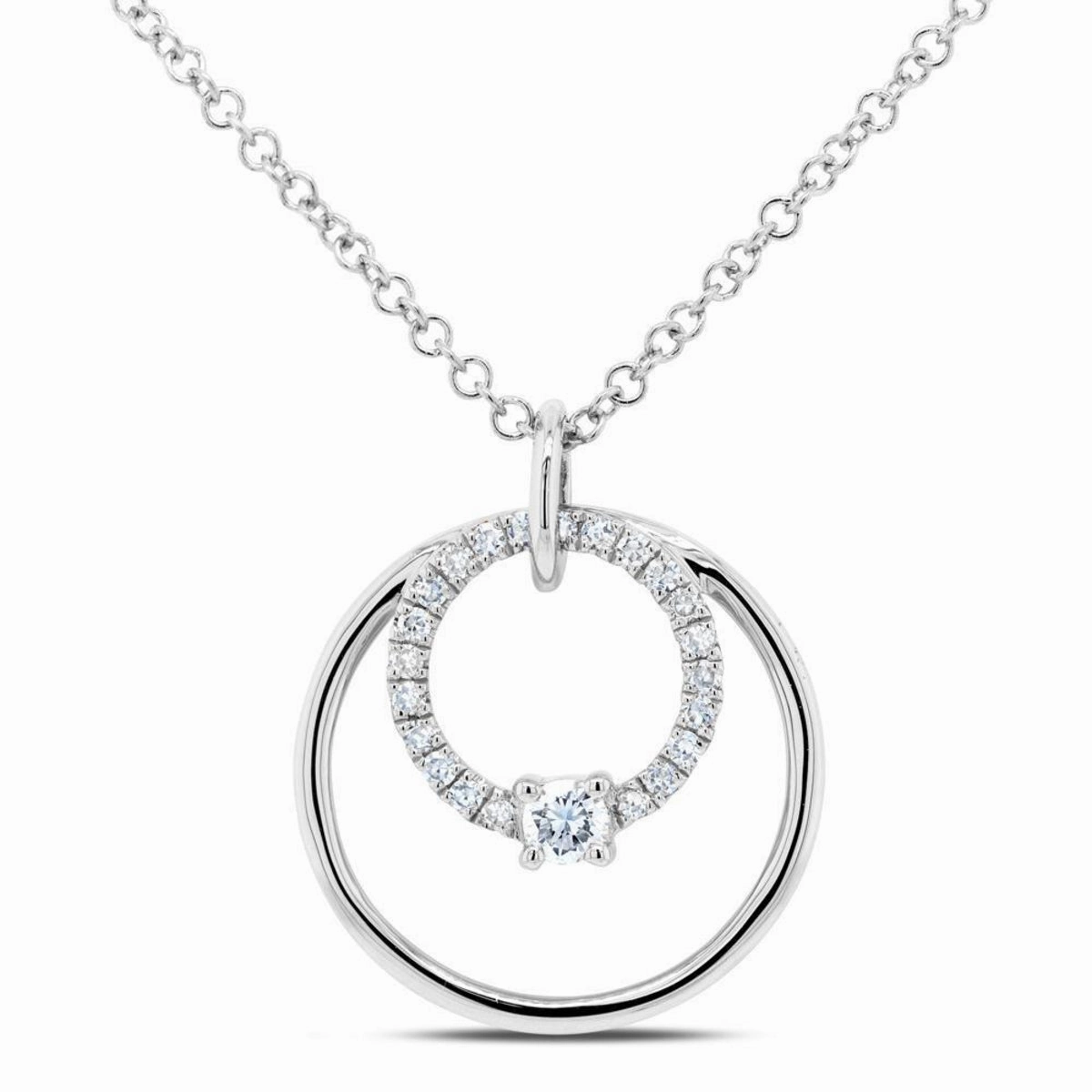 Weekend Style Timeless Trend You   Me Diamond Necklace in White Gold
