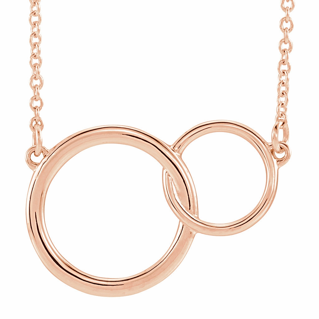 Daily Use Jewelry You   Me Plain Necklace in Rose Gold