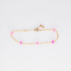 Ceaseless Trend Pearl Embellishments Pink Opal Classic Bracelet
