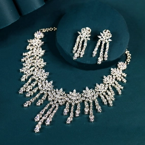 zircon party wear necklace set Delicate Highlight Custom Styling